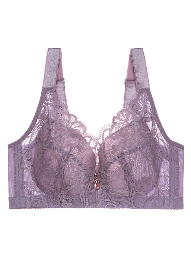 MARGOUN Women's XL Size Lace Bra Wide Straps Wireless Bralettes with Full Cup Pads Bras for Ladys Women 42/95 Purple - Image 1