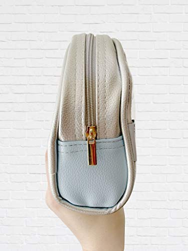 EzPacking Half Moon Bag / Clear Cosmetic Pouch for Purse / Transparent TSA Compliant Clear Quart Bag for Travel / See-Through Clutch or Handbag for Makeup / Made From Vegan Leather, Vinyl PVC & Suede (Silver) - Image 5