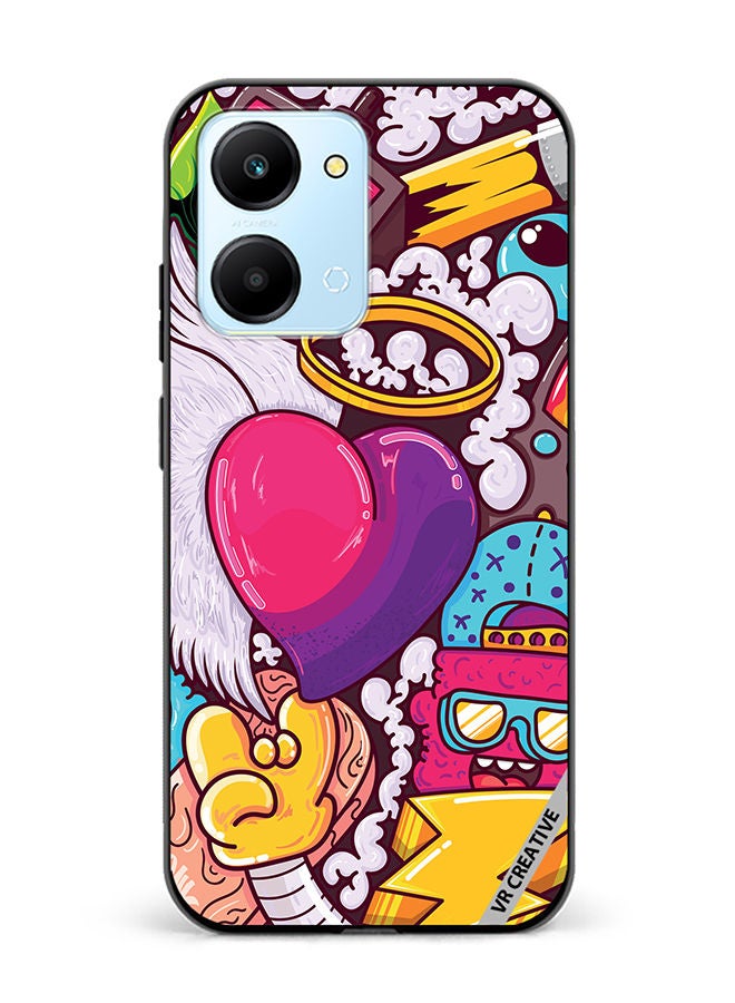 VR CREATIVE Protective Case Cover For Honor Play7T Graphitti Design Multicolour - Image 1