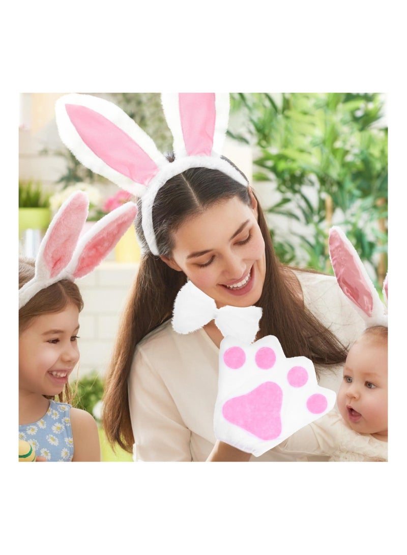 Children Dress-up Costume, Costumes Accessories for Girls Bunny Costume Bunny Headband Nose Tail Bow Tie Gloves Tutu Skirt Rabbit Costume Cosplay Accessories for Mardi Gras Party - Image 4