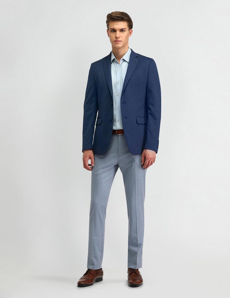Arrow Men's Blue Solid Notch Collar Long Sleeve Formal Polyester Slim Fit Blazer (ARAIBZ5016_Blue_38) - Image 3