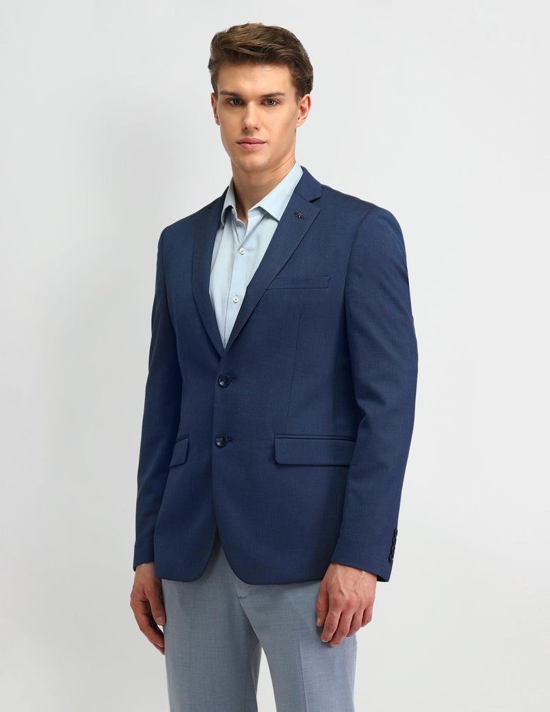 Arrow Men's Blue Solid Notch Collar Long Sleeve Formal Polyester Slim Fit Blazer (ARAIBZ5016_Blue_38) - Image 4