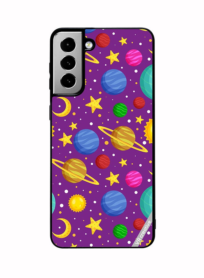 VR CREATIVE Protective Case Cover For Samsung Galaxy S21 FE 5G Celestial Bodies Seamless Pattern Design Multicolour - Image 1