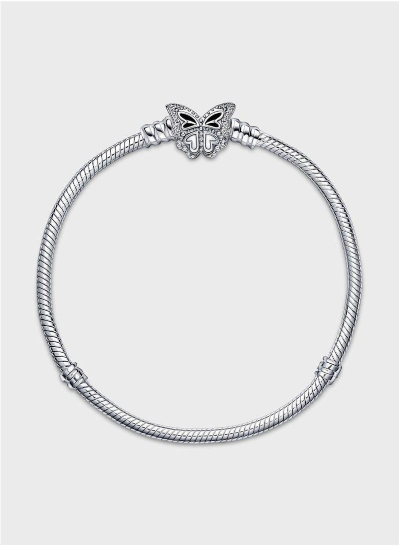 باندورا سوار بسلسلة ثعبان له قفل على شكل فراشة من تشكلية باندورا مومنتس - Image 3