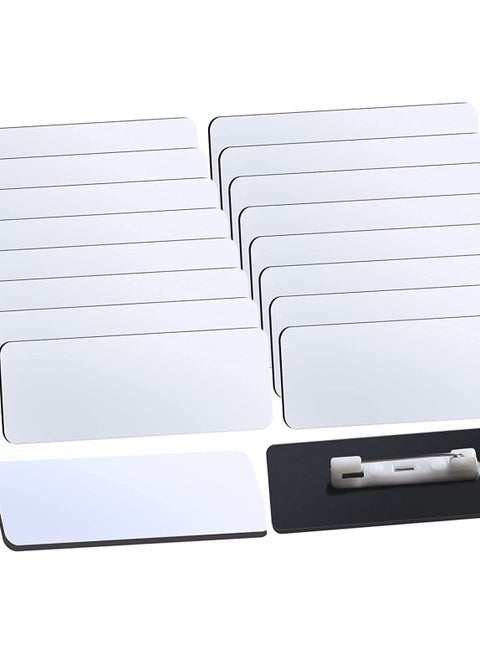 16 Pieces Sublimation Name Tag DIY Blank ID Name Badge with Round Corners Pin Custom Personalized Name Tag for School, Office (1.5 x 3 inch)