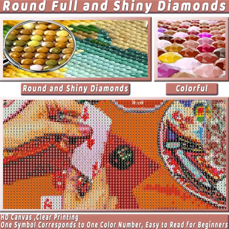KICHANG Vintage Poker Diamond Art Kits for Adults Beginner,Orange DIY Modern Diamond Painting 5D Round Full Drill Diamond Dots Gem Art Crafts with Tools,Funny Crafts for Home Wall Decor&Gift-12x16in - Image 5