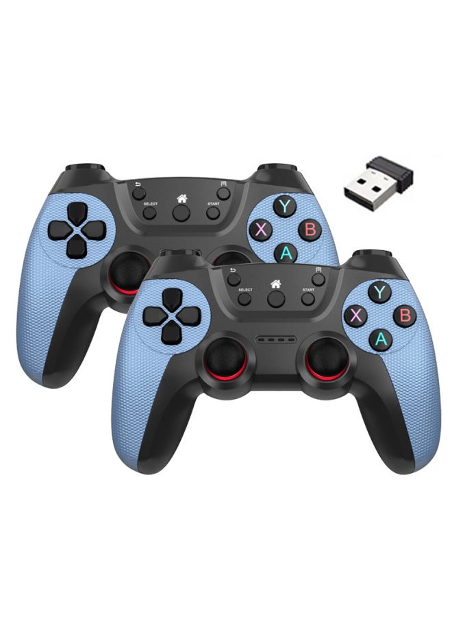 وحدة تحكم ألعاب لاسلكية 2.4 جيجا Dualshock تدعم Android USB Tv Computer مقبض مزدوج لجهاز الكمبيوتر التلفزيوني - لون المنتج: Far Peak Blue (مزدوج) - معدن عاري - Image 4