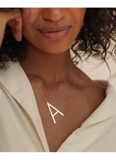 Generic Stainless steel letter A necklace - gold color 