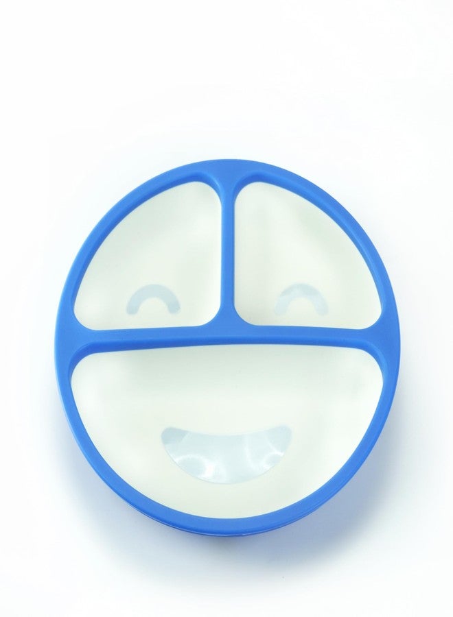 StarKiddo®s Joyful Beginnings Adorable Silicone Suction Plate for Kids| Baby Feeding Set| Baby-Led Weaning Must Have| Baby Tableware Set (Blue Without Lid) - Image 1