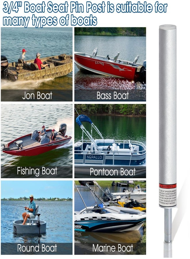 CLLOMAGY 3/4" Boat Seat Pin Post,Marine Boat Seat Pedestal Base Post for Mounting Boat Seat,Boat Seat Pedestal Post Lock-in Aluminum Boat Seat Extension Post Pole for Marine Pontoon Boat Fishing Boat Bass Boat - Image 4