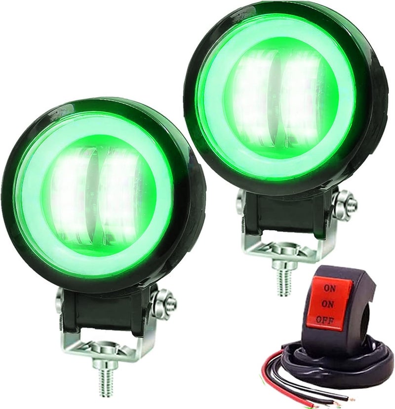 Ourbest LED Halo Ring Spotlights with Switch - Offroad Driving Work Light for Motorcycle, ATV, Truck, and Agricultural Vehicles - Image 5