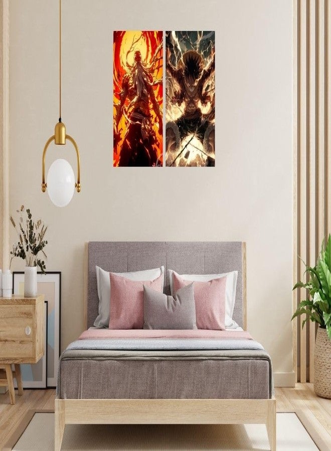Posters Inc Demon Slayer, Naruto, Manga Anime Action Figures Wall Posters, Home Decor Items for Living Room, Birthday Gifts for Men, 300 GSM HD Quality Print, A4 Size Paper with Sticker, Set of 20 - Image 2
