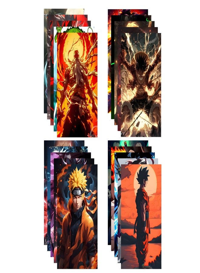 Posters Inc Demon Slayer, Naruto, Manga Anime Action Figures Wall Posters, Home Decor Items for Living Room, Birthday Gifts for Men, 300 GSM HD Quality Print, A4 Size Paper with Sticker, Set of 20 - Image 1
