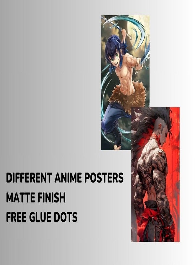 Posters Inc Demon Slayer, Naruto, Manga Anime Action Figures Wall Posters, Home Decor Items for Living Room, Birthday Gifts for Men, 300 GSM HD Quality Print, A4 Size Paper with Sticker, Set of 20 - Image 3