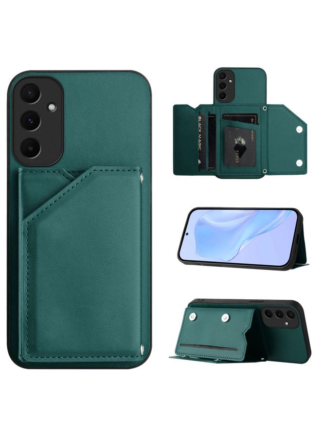 S-TOP Case For Samsung Galaxy A55 5G Skin Feel Four Card Slots Phone Case with Wrist Strap - Image 1