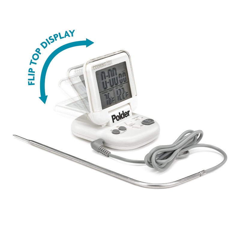 Polder Digital In-Oven Thermometer/Timer, White - Image 2