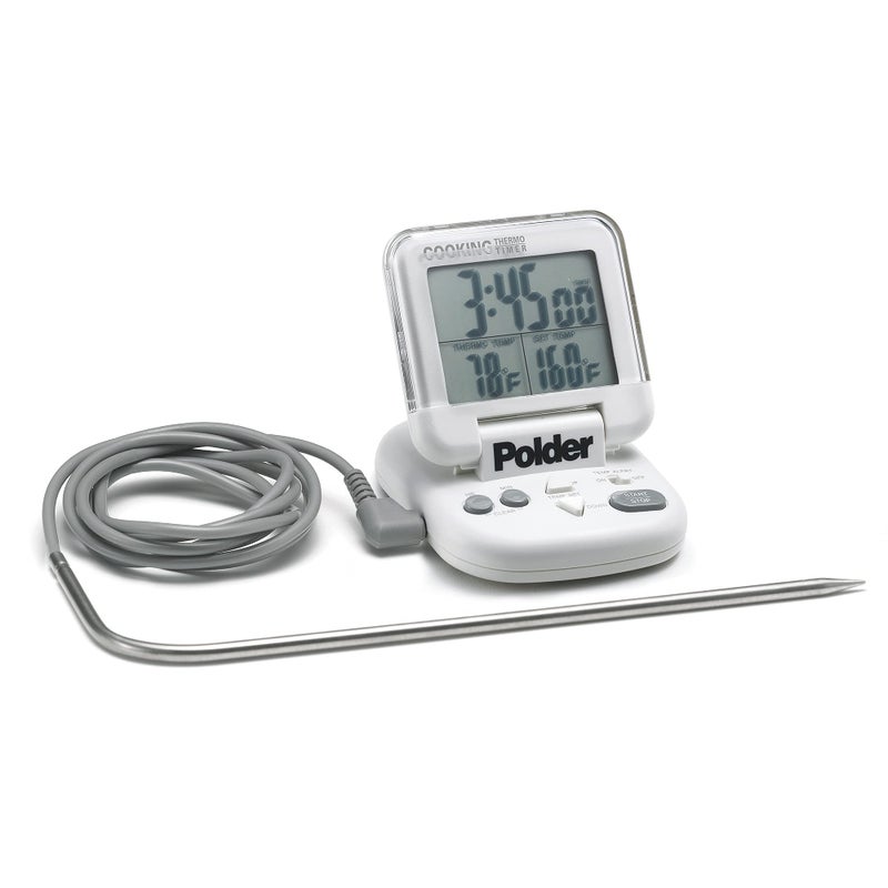 Polder Digital In-Oven Thermometer/Timer, White - Image 1