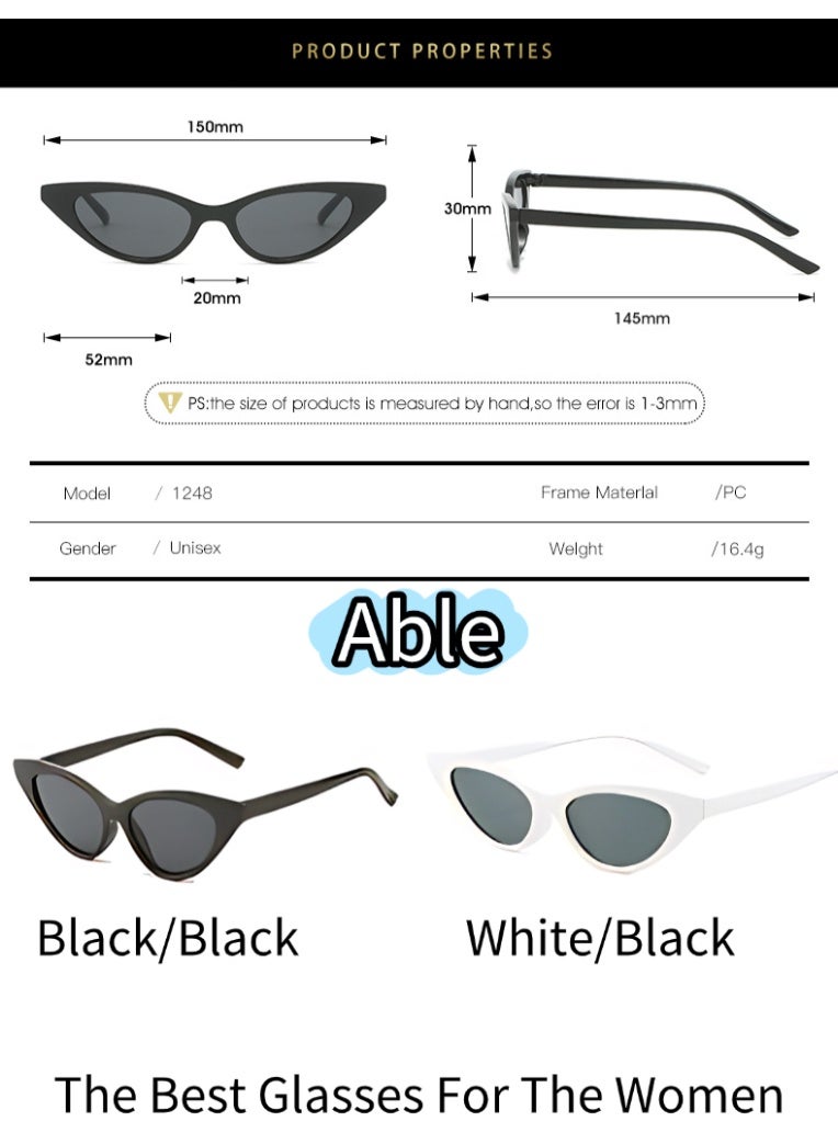 ABLE 【2025New Glasse】Women's Cat Eye Polarized Sunglasses - UV400 UV Protection, High-Definition & Anti-Glare, White Frame - for Fishing/Driving/Travel, Face-Shaping Fashion Accessory - Image 4