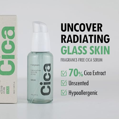 VEGREEN FragranceFree Cica Serum Centella Asiatica Enriched Face Serum for Women Men AlcoholFree Centella Unscented Serum Face Moisturizer Hydrating Serum for All Skin Types 169 fl oz - Image 5