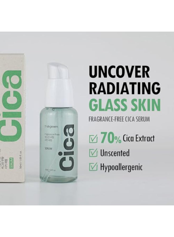 VEGREEN FragranceFree Cica Serum Centella Asiatica Enriched Face Serum for Women Men AlcoholFree Centella Unscented Serum Face Moisturizer Hydrating Serum for All Skin Types 169 fl oz - Image 4