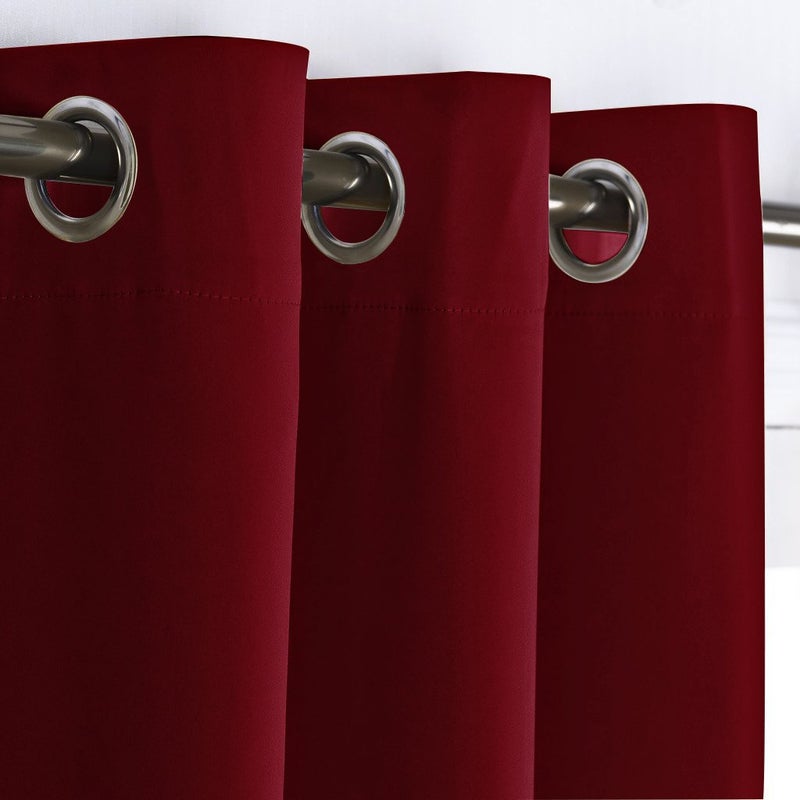 NICETOWN Burgundy Blackout Window Curtain for Kitchen Noise Reducing Solid Grommet Window Treatment Drapery/Drape for Thanksgiving & Christmas Decor (1 Panel  42 by 63 inches  Burgundy Red) - Image 2