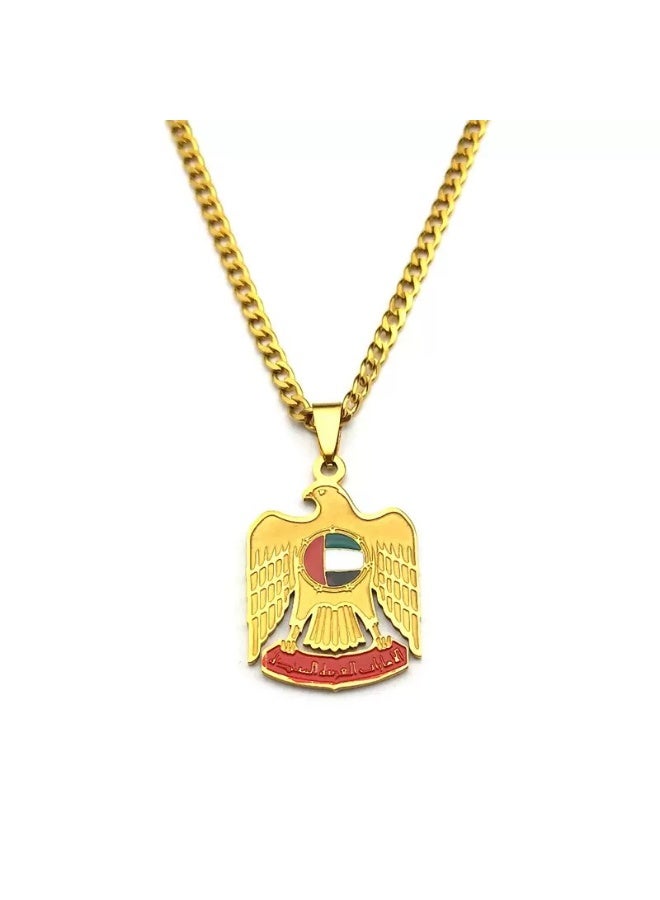 United Arab Emirates Flag Eagle Necklace – Gold Color Stainless Steel Pendant Chain Jewelry - Image 5
