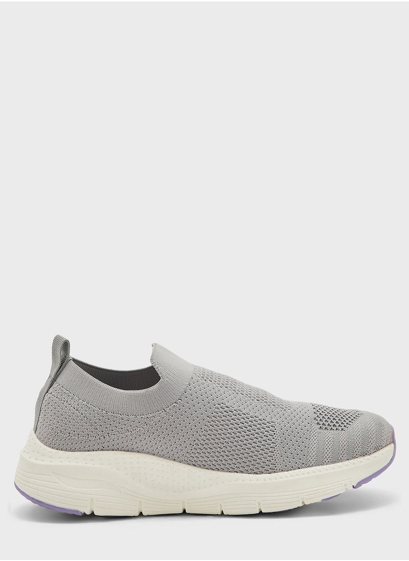 Ginger - Texured Knit Chunky Sole Comfort Slip On - Image 1