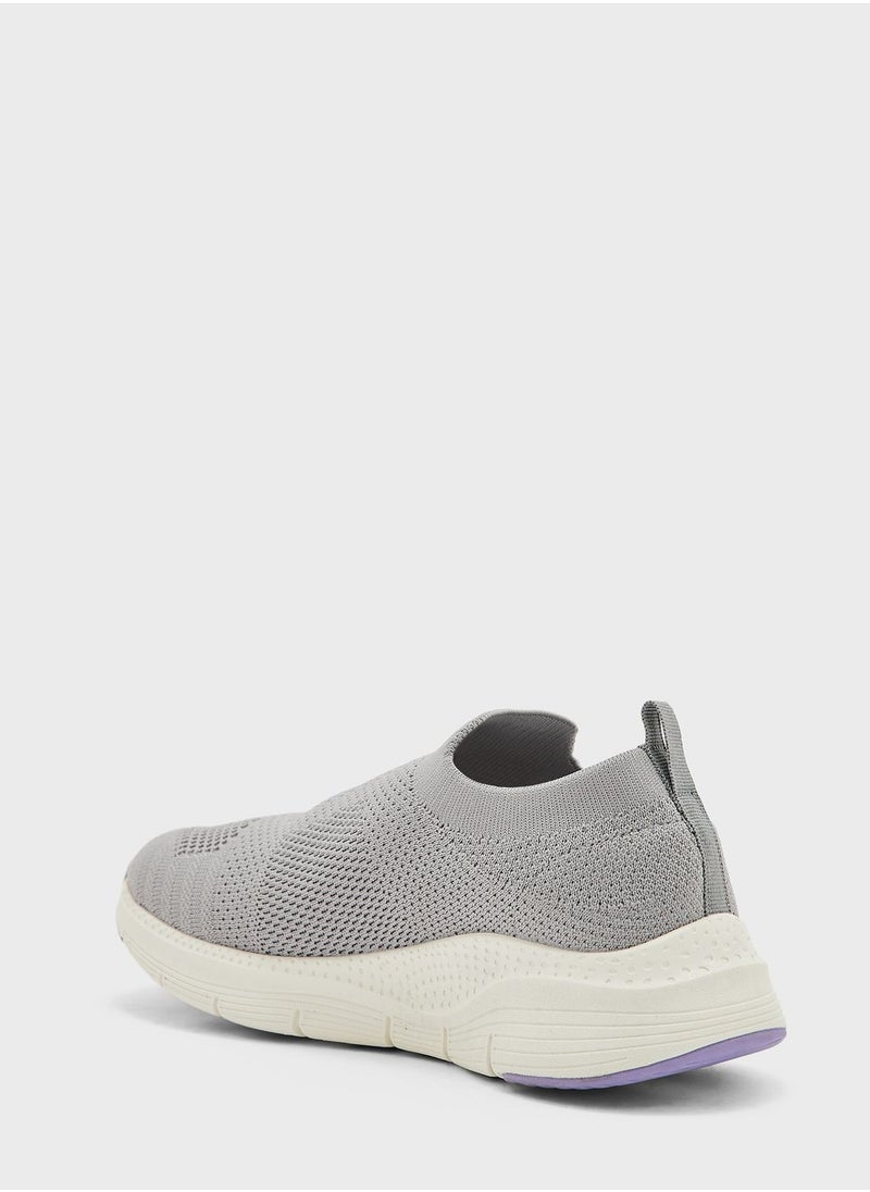 Ginger - Texured Knit Chunky Sole Comfort Slip On - Image 1