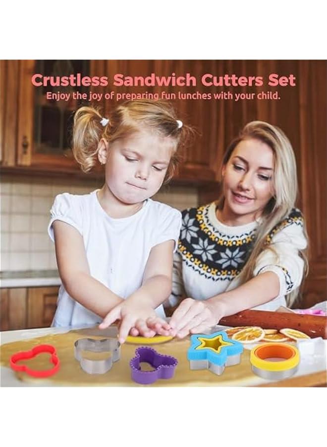 HOOKOR 36PCS Sandwich Cutter and Sealer Set Uncrustables Maker Crustable Bread Cutters Sandwich Decruster DIY Cookie Stamps Mold Vegetable Fruit Cutters Shapes for Kids Back to School Bento Box Accessories - Image 3