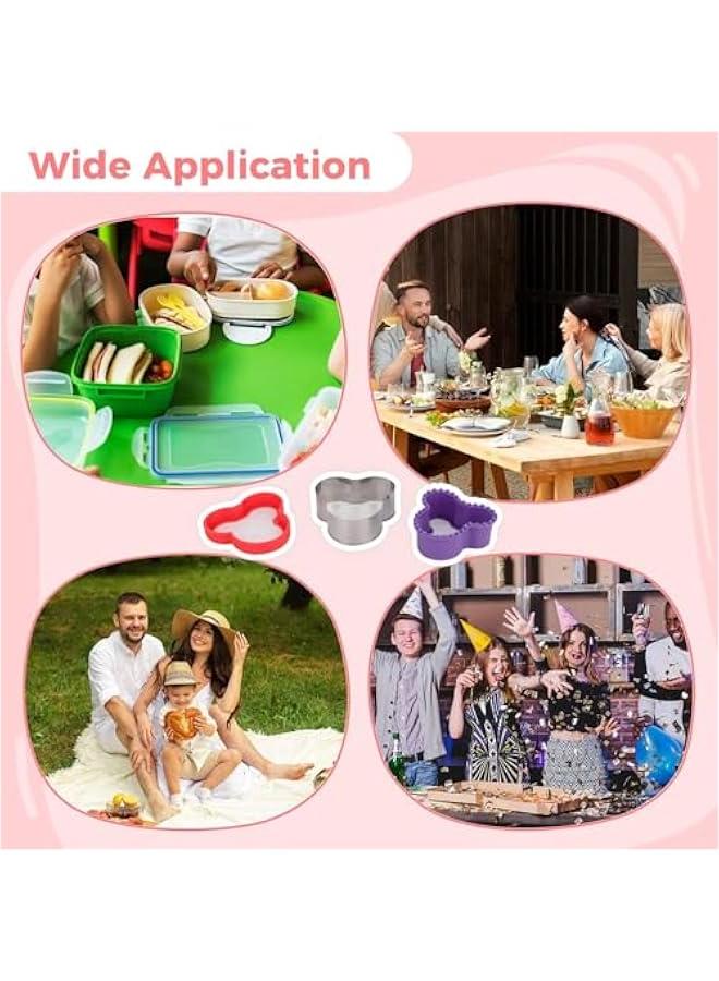 HOOKOR 36PCS Sandwich Cutter and Sealer Set Uncrustables Maker Crustable Bread Cutters Sandwich Decruster DIY Cookie Stamps Mold Vegetable Fruit Cutters Shapes for Kids Back to School Bento Box Accessories - Image 4