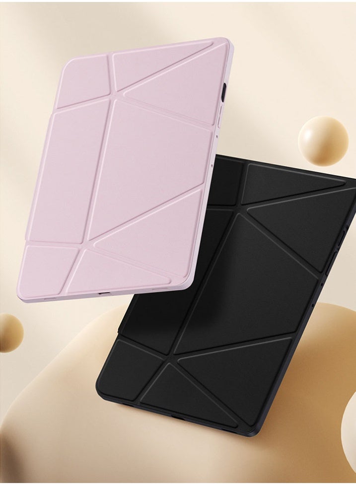 عام غطاء لوحي سامسونج جالاكسي تاب S11 الترا 14.6 بوصة 2025، حامل قابل للطي متعدد الزوايا مع ارتفاع 4.5 سم، غلاف جلد مع تفعيل النوم/الاستيقاظ التلقائي وحامل قلم مدمج. - Image 2