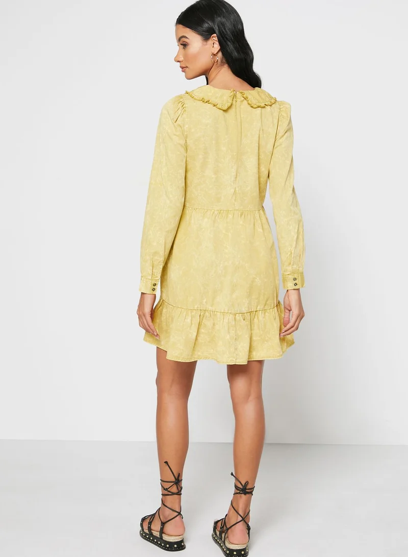 NOISY MAY Collar Detail Tiered Dress