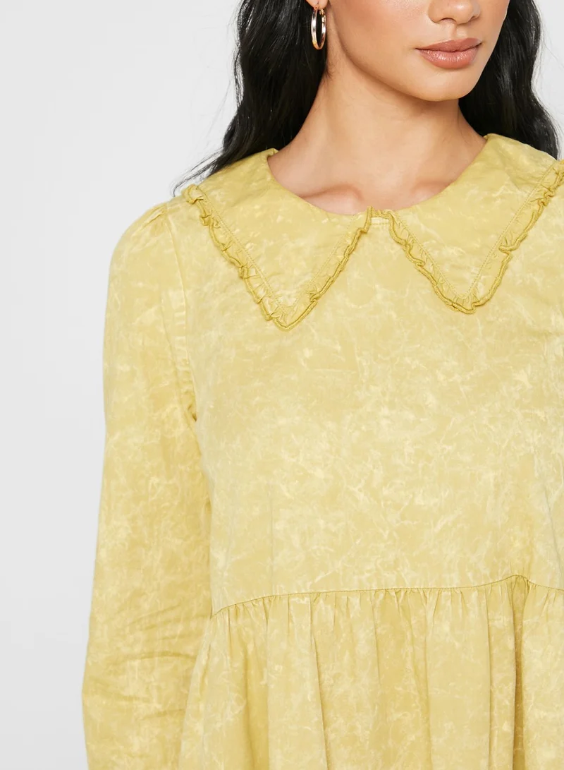 NOISY MAY Collar Detail Tiered Dress