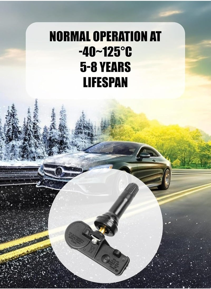 TLAXCA - TPMS Tire Pressure Sensor 433MHz Fit 56029398AB, Fit for Jeep 2011-2015 Grand Cherokee Wrangler, Fit for Dodge Charger Challenger, Fit for Chrysler/for Fiat/Ram 1500 2500 3500, Fit 68241067AB (4PCS) - Image 1