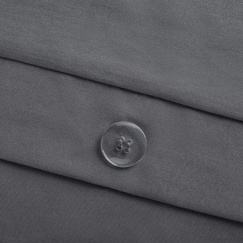 SERTA Simply Clean Ultra Soft Hypoallergenic Stain Resistant 3 Piece Solid Duvet Cover Set, Grey, Full/Queen - Image 4