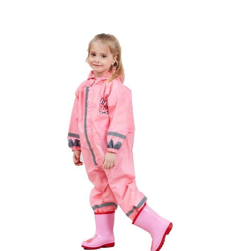 SSAWcasa SSAWcasa Toddler Rain Suit Kids Muddy Play Buddies Waterproof One Piece Hoodie Rain Jacket Coat Poncho Gear Coverall Baby Girl Boy