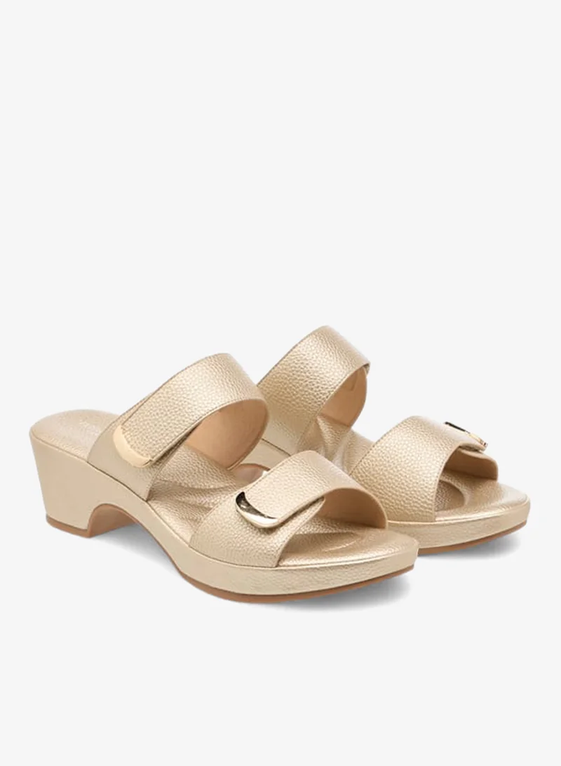 Flora Bella By Shoexpress Women Textured Slip-On Sandals with Block Heel