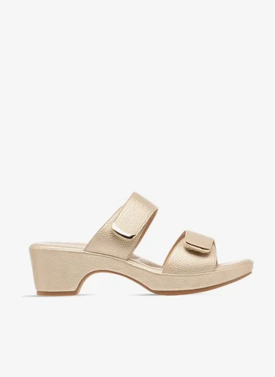 Flora Bella By Shoexpress Women Textured Slip-On Sandals with Block Heel