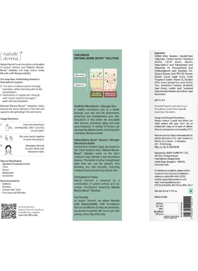 Nature Derma - Squalane Cleansing Cream With Natural Biome-Boost - Image 1