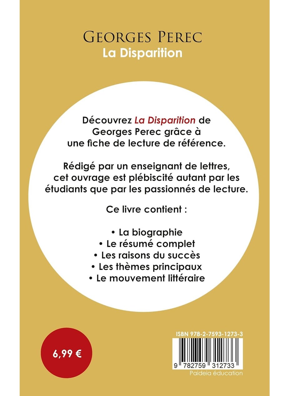 Fiche de lecture La Disparition (Étude intégrale)  - Image 2