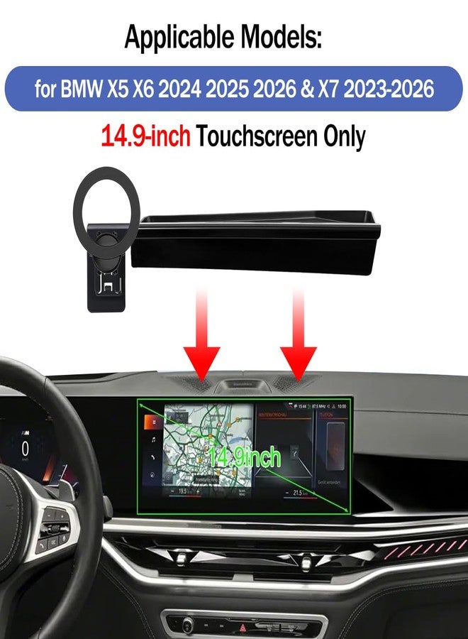 Hesanzol Car Phone Holder for 2026 2025 2024 BMW X5 X6 /2026 2025 2024 2023 BMW X7 14.9-inch Screen, 360° Rotation Cell Phone Mount Compatible with MagSafe - Image 2