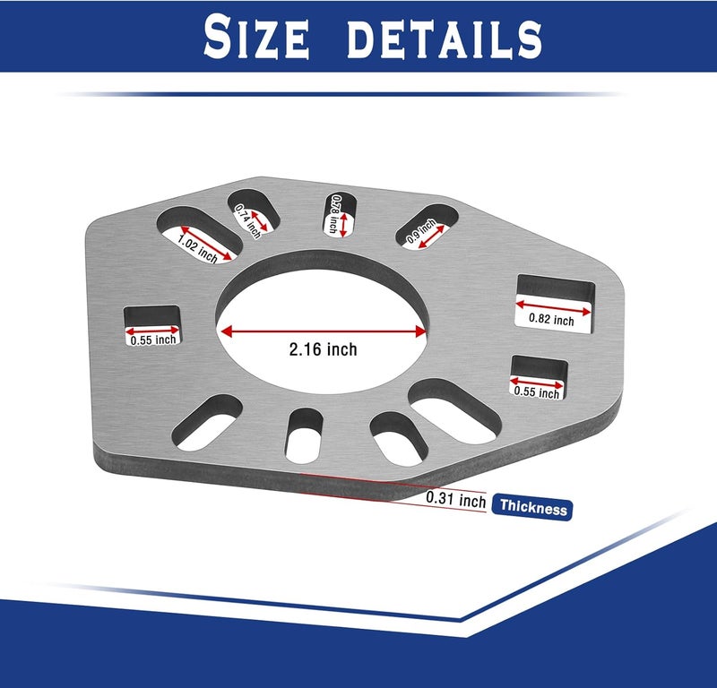 AshKiz Pinion Yoke Wrench Tool, Heavy Duty Stainless Steel, 5.63 x 4.49 x 0.3 inches, Fits Most Sockets, Works with Various Style Yokes/Flanges/Axles - Image 2
