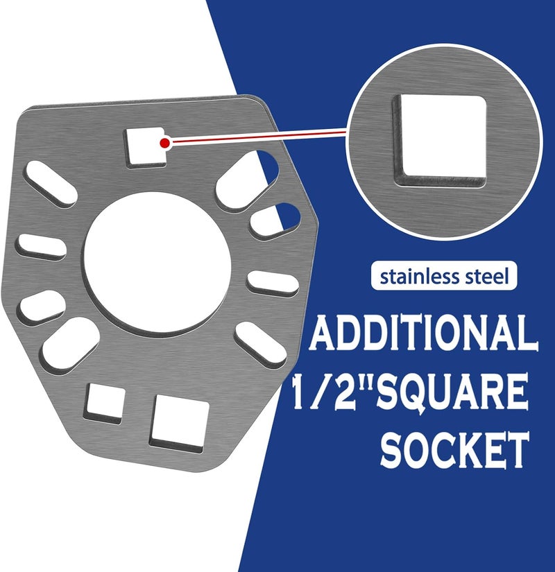 AshKiz Pinion Yoke Wrench Tool, Heavy Duty Stainless Steel, 5.63 x 4.49 x 0.3 inches, Fits Most Sockets, Works with Various Style Yokes/Flanges/Axles - Image 4
