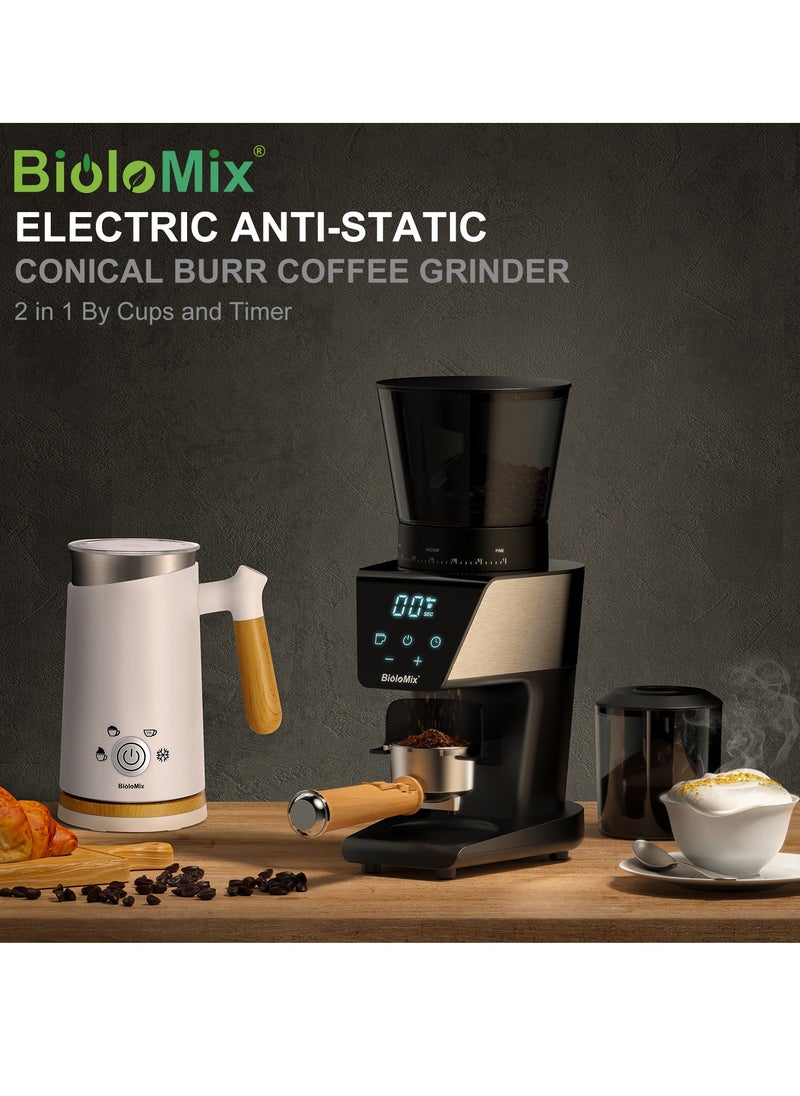 Biolomix 12-Cups Electric Coffee Grinder with 30 Gears Precise Settin, 2-in-1 Stainless Steel Coffee Grinder, LCD Screen and Large Capacity for Turkish/Espresso/Mocha/Drip/Pour Over/French Press  - Image 2