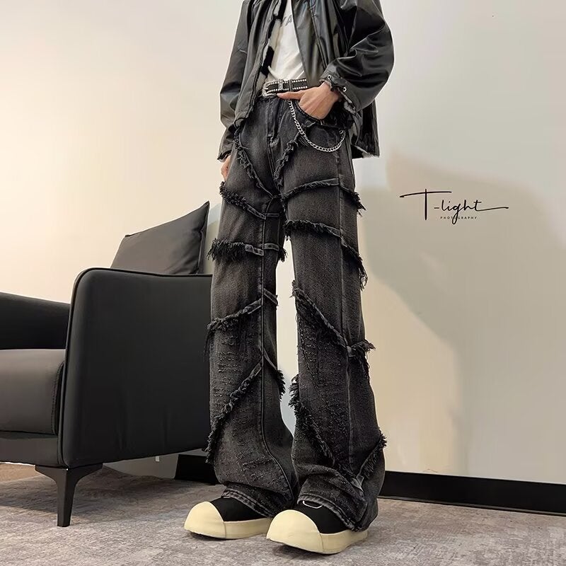 Unisex Classic Denim Jeans Loose Fit Daily Outdoor Wear - Image 2
