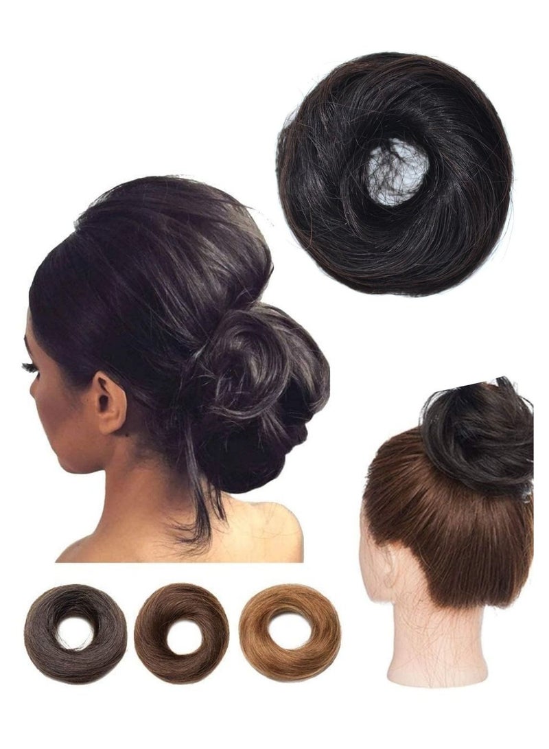 Estelle Nature Real Hair Bun ,Hair Pieces ,100% Human Hair Elastic Donut Chignons Bun ,Topknot Costume Bun Ponytail For Women - Image 1