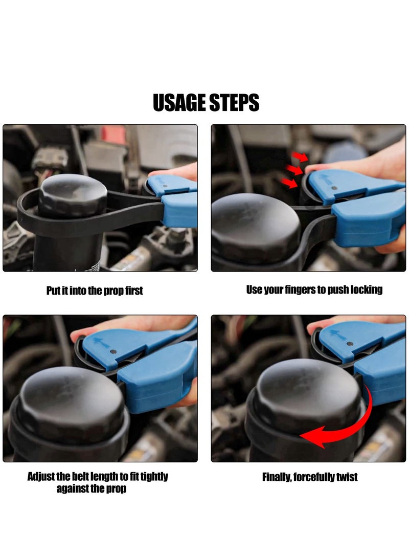 Strap Wrench, Plumbing Rubber Strap Wrench, Oil Filter Wrench Set, Use as Jar Opener, Pipe Wrench, Rubber Strap Wrenches Used by Mechanics, Plumbers (6 IN +8IN) (2 Pack) - Image 4