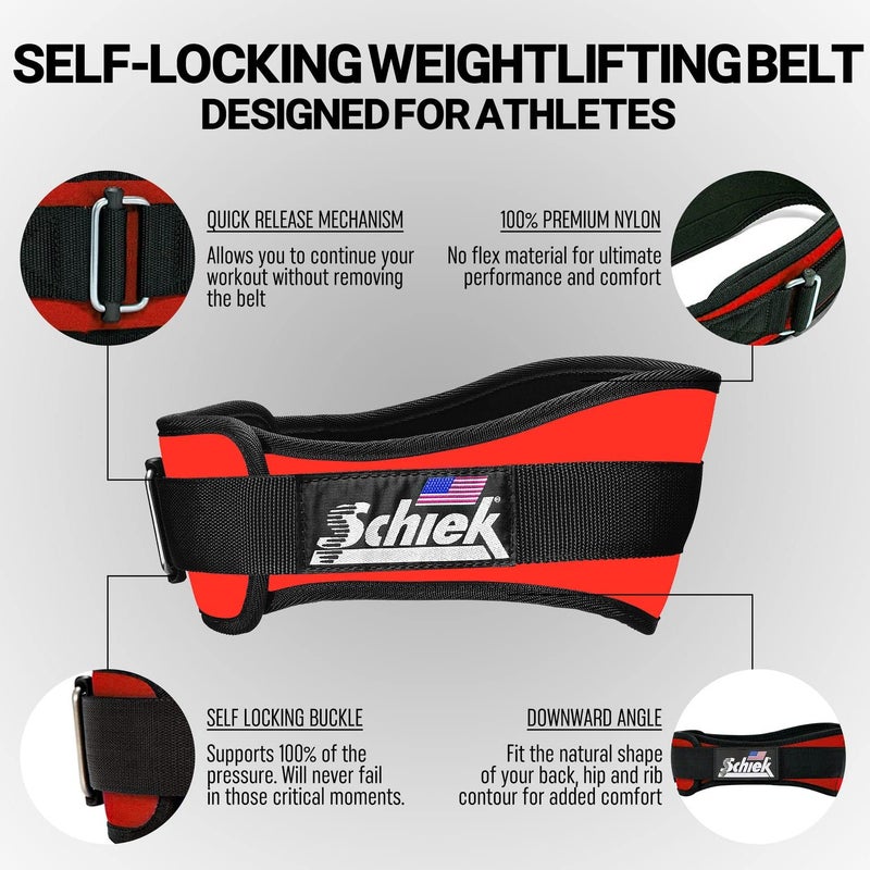 Schiek Sports 2006 Nylon 6 Inches Weight Lifting Belt - Support Belt for Power Lifting - Long lasting One Way Buckle System - Image 4