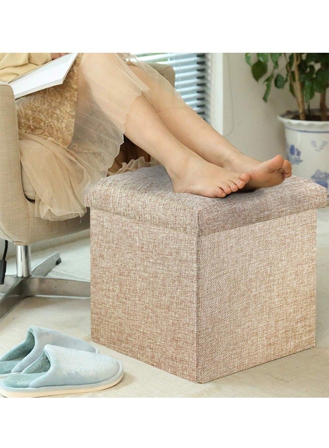 مسند قدم قابل للطي مع مقعد مبطن - بيج - 30 × 30 سم - Image 5