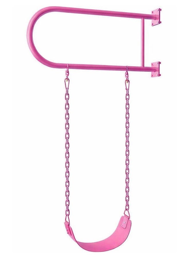 Fitness World Iron Wall Swing with Swing Seat and Chains for Outdoor Activities, Durable, Anti-Slip, Durable and Easy to Assemble Swing Seats, Kids Swing for Playground, Backyard and Playroom with Plastic Covered Chain and Hooks - Image 1